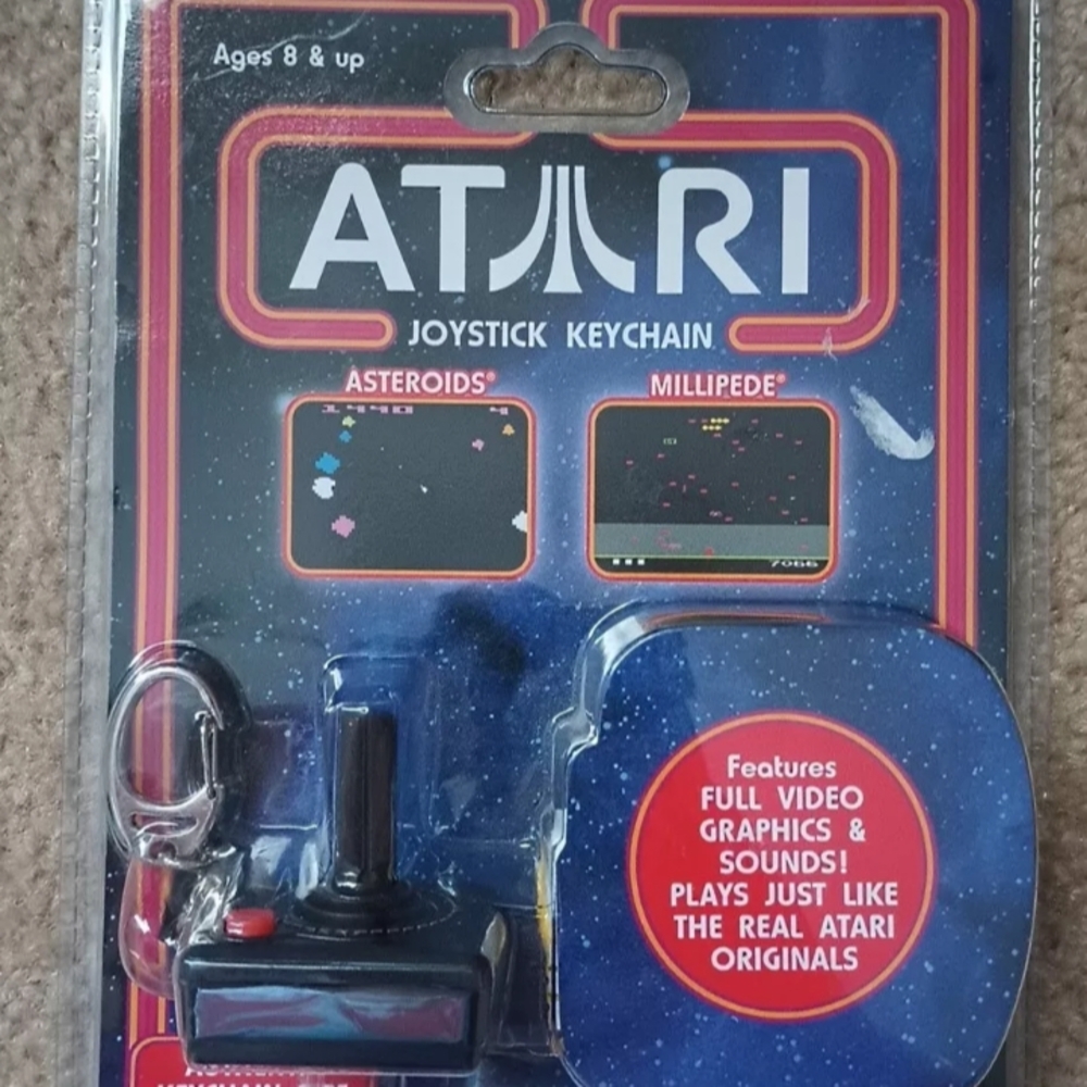 Atari Joystick 2006 Paddle Keychain w/ Pong, Breakout & Warlords